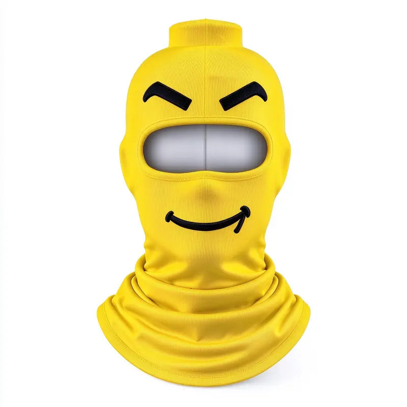 🎁Funny Smiley Face Ski Mask – Lightweight Knit Winter Balaclava for Skiing & Snowboarding