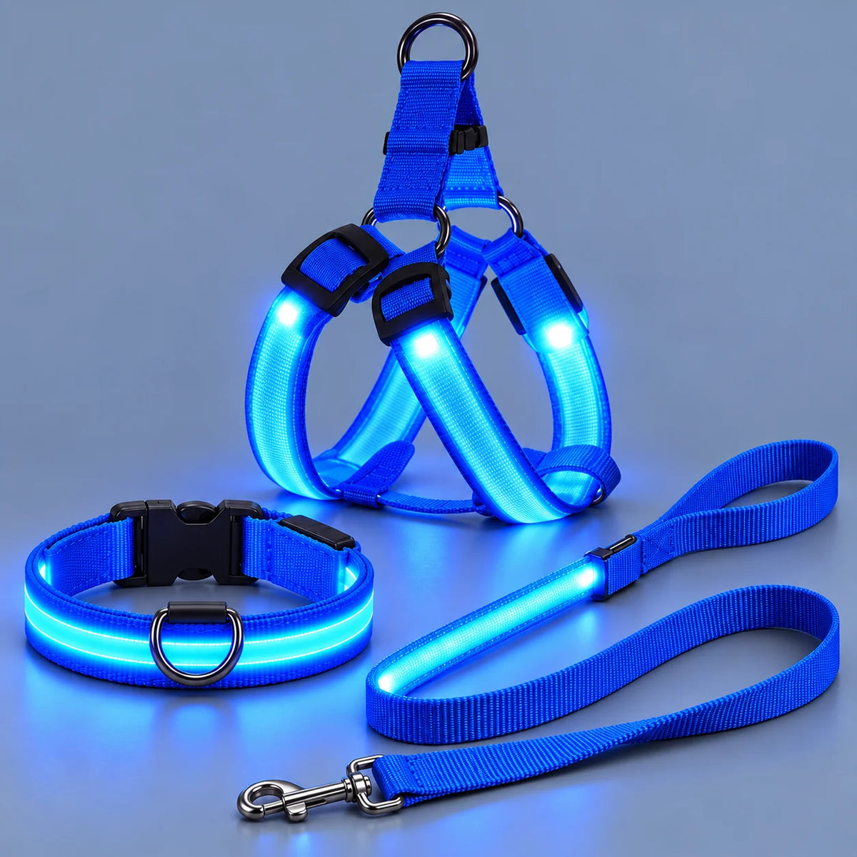 🎁LED Light-Up Dog Harness and Leash Set