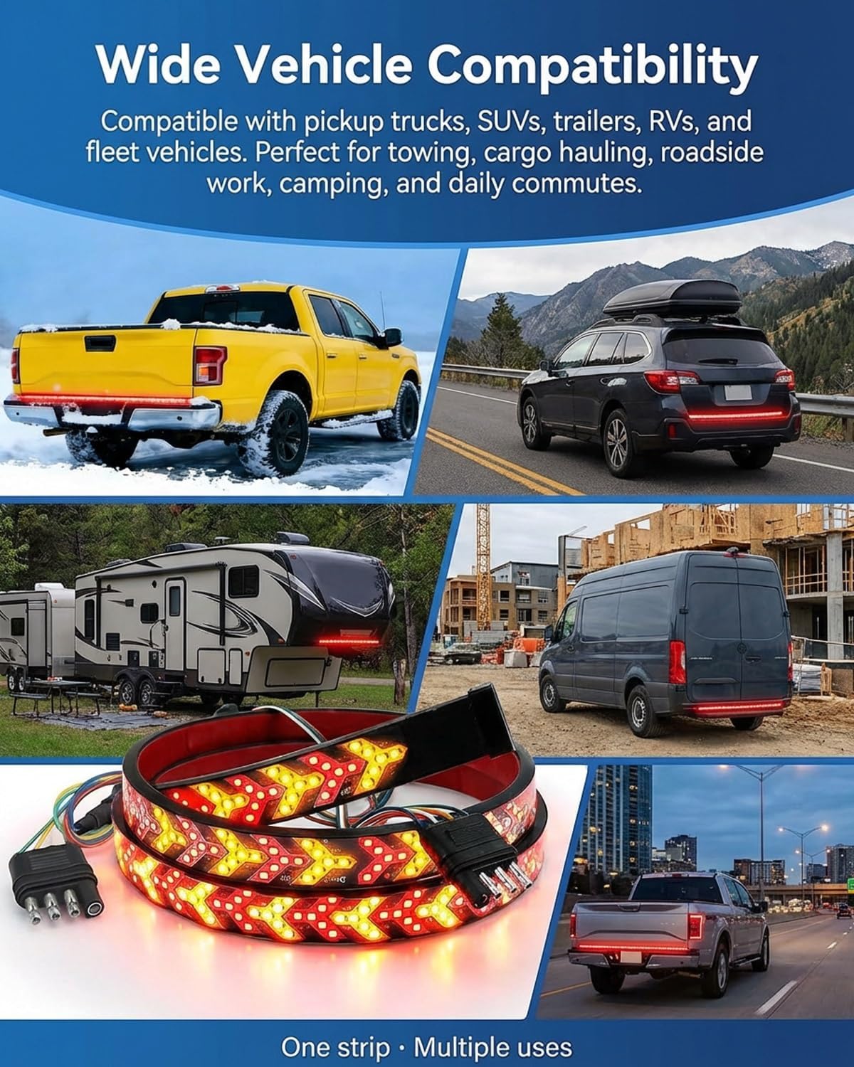 🔥Hot Sale！💡🚗60-Inch LED Tailgate Light Bar Strip