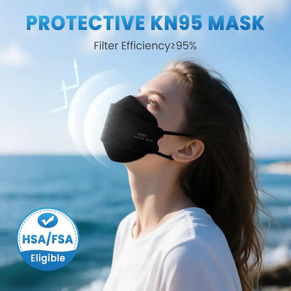 😷 100Pcs KN95 Masks – 5-Ply, 95% Filtration, Individually Wrapped