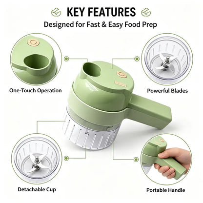 4-in-1 Handheld Electric Food Chopper &amp; Slicer