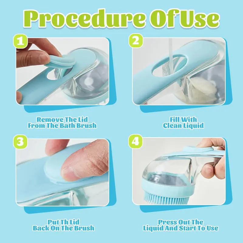 Pet Bath Brush with Shampoo Dispenser – Gentle Grooming & Deep Cleaning for Dogs and Cats