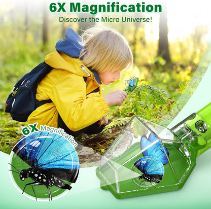 Bug Catcher for Kids, Insect Trap Kit with 6X Magnifier Glass