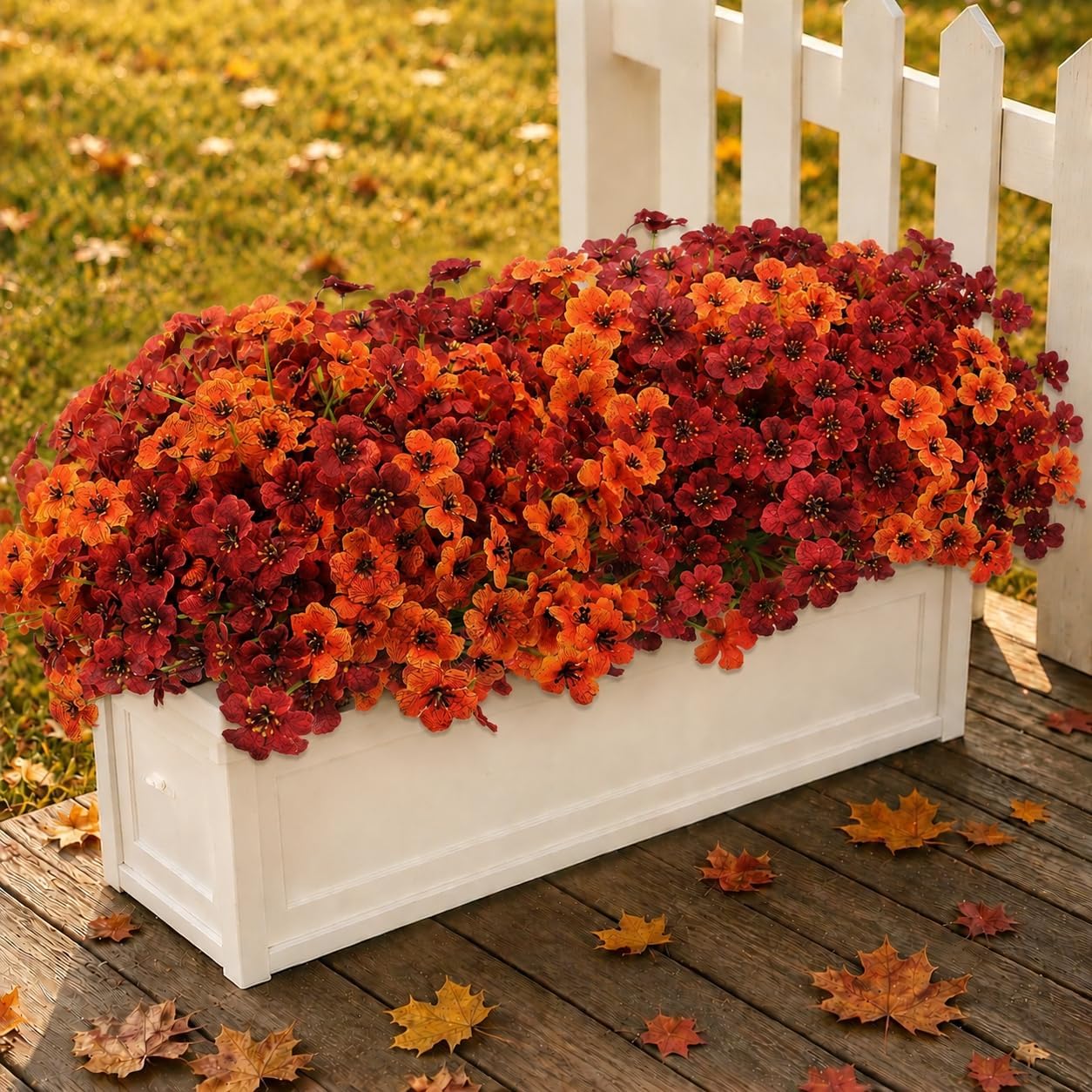 Fall Artificial Flower Halloween 12pcs. UV Resistant Colorful Fake Flower🍂