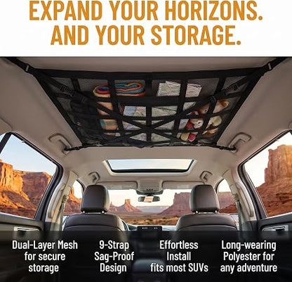 🎁Double-Layer Car Ceiling Cargo Net Storage Organizer
