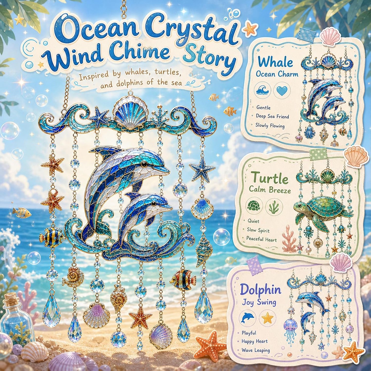 Ocean-Themed Crystal Wind Chime