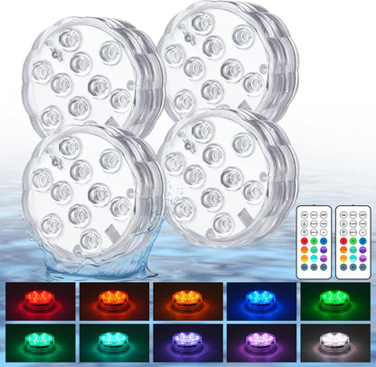 Pool Lights with Remote, 10 Color Changing Pool Lights