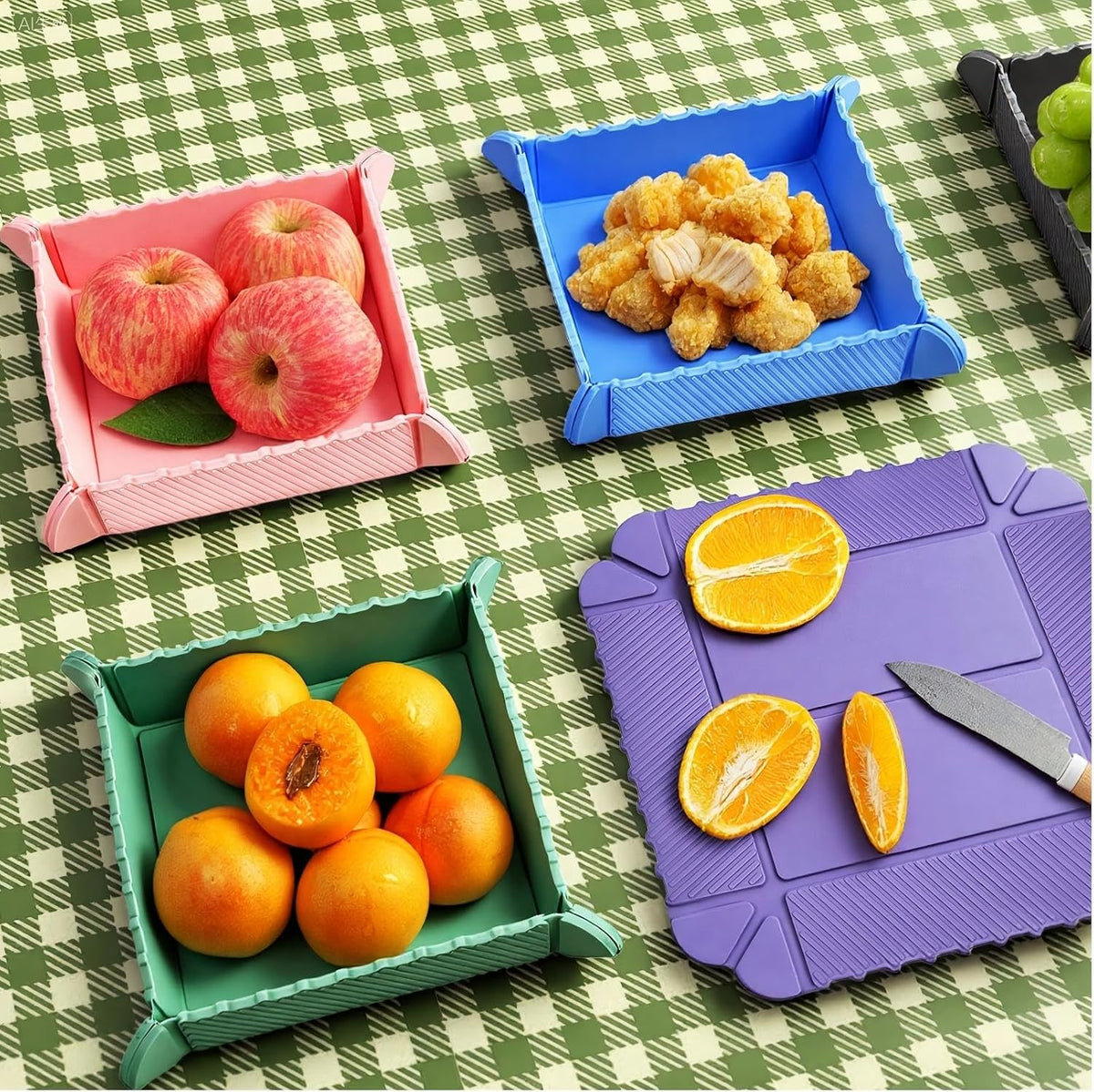 ❤️Magnetic Foldable Silicone Snack Tray for Food and Storage