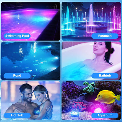 Pool Lights with Remote, 10 Color Changing Pool Lights
