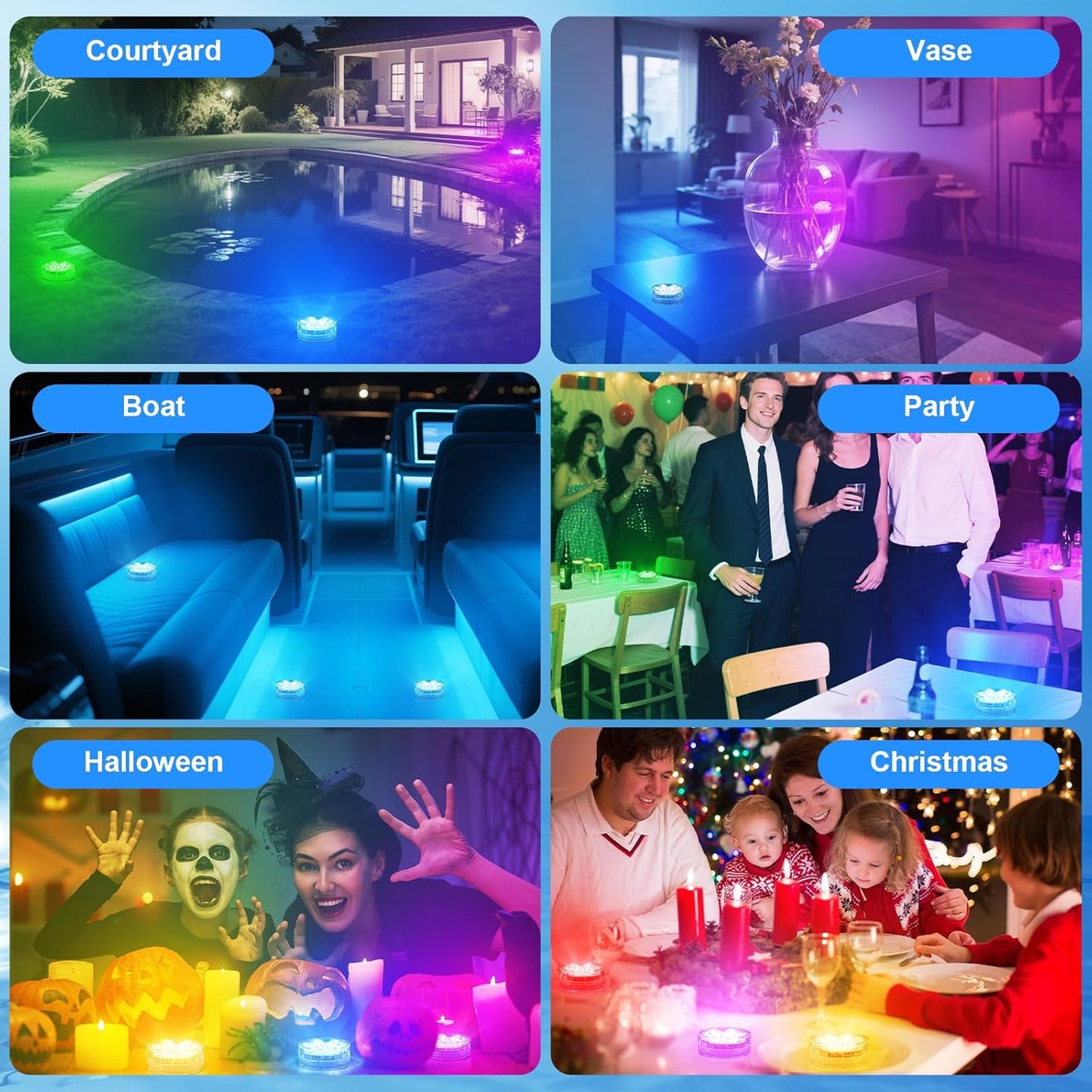 Pool Lights with Remote, 10 Color Changing Pool Lights