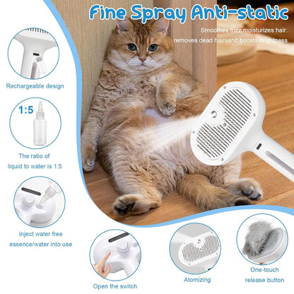 3 in 1 Pet Steam Brush-Shower Brush