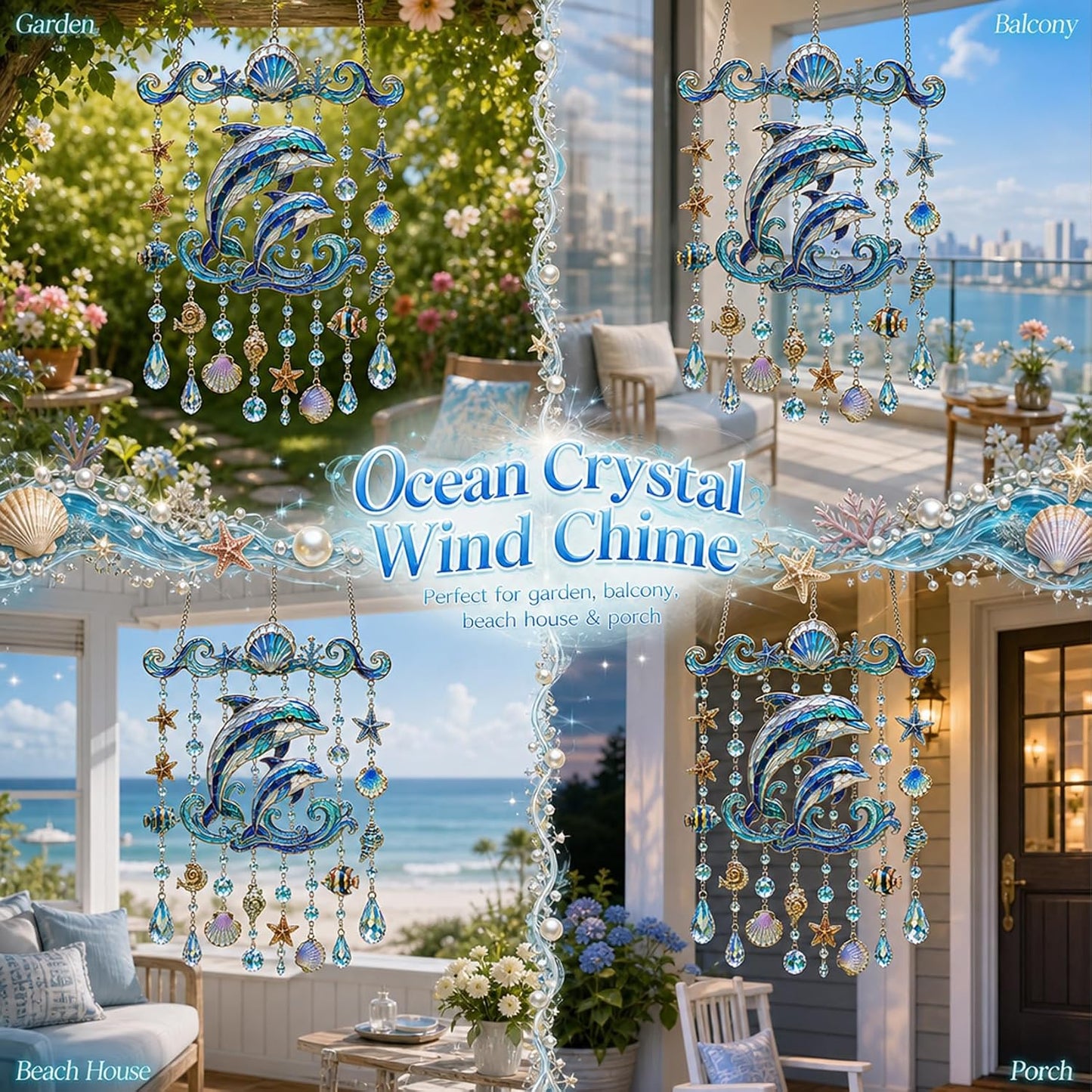 Ocean-Themed Crystal Wind Chime