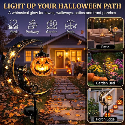 🌙 Solar-Powered Black Cat Garden Stake Light