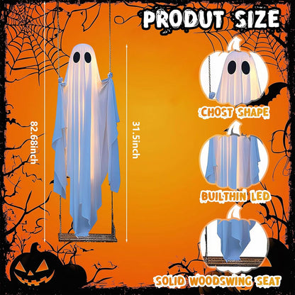 Giant Hanging Ghost Swing Decoration