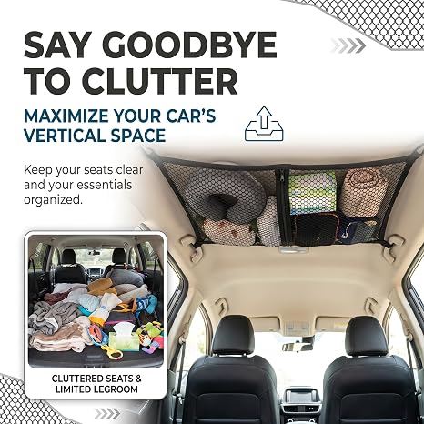 🎁Double-Layer Car Ceiling Cargo Net Storage Organizer