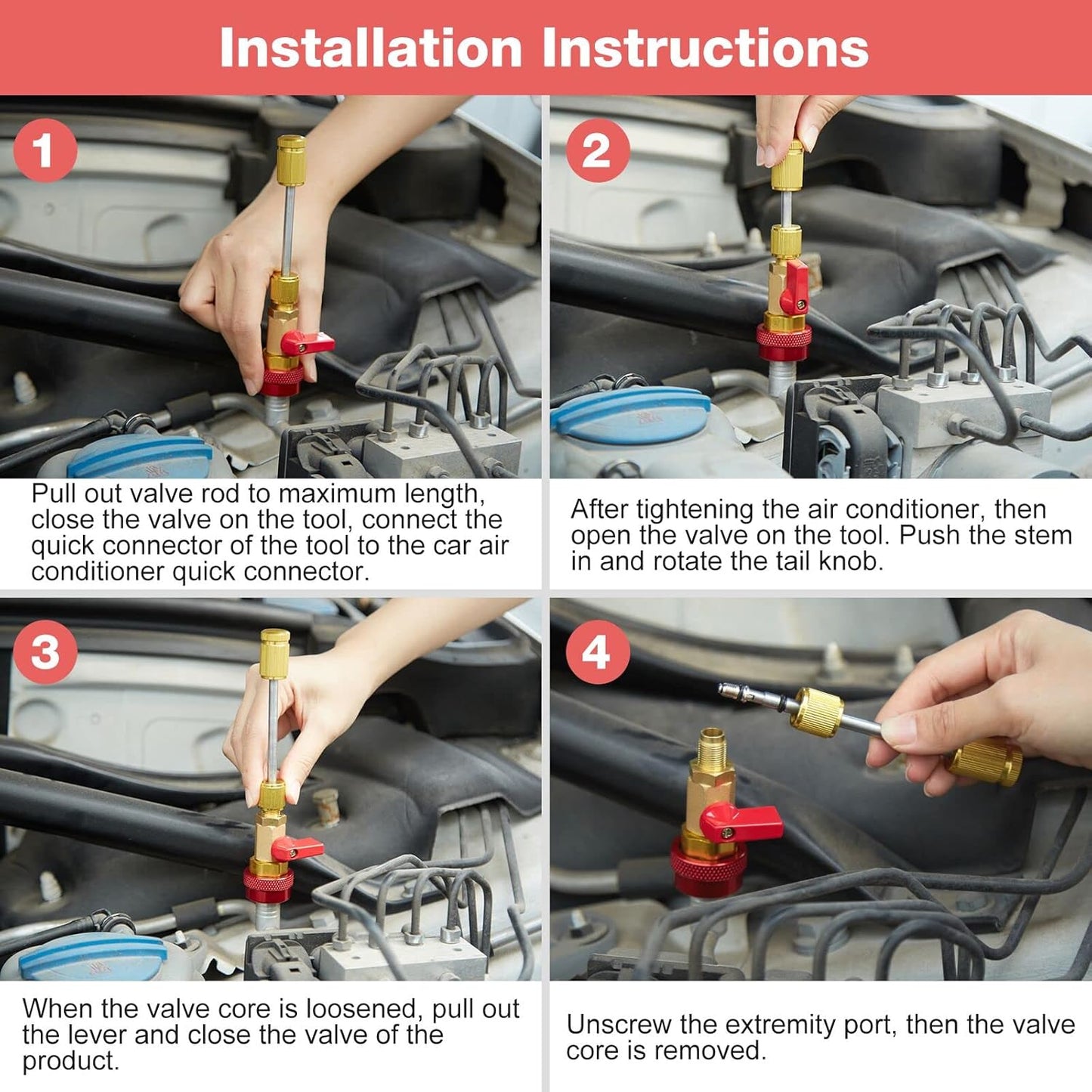 Valve Core Quick Remover Installer Tool Set