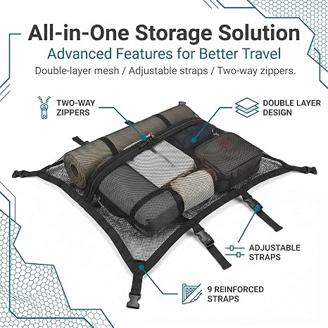 🎁Double-Layer Car Ceiling Cargo Net Storage Organizer