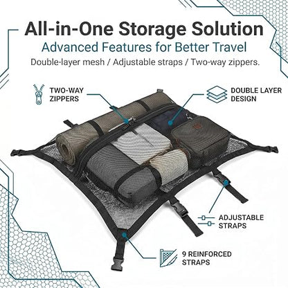 🎁Double-Layer Car Ceiling Cargo Net Storage Organizer