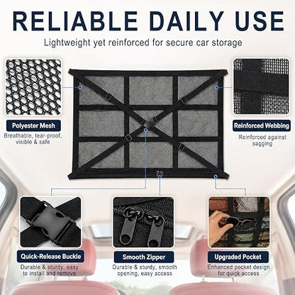 🎁Double-Layer Car Ceiling Cargo Net Storage Organizer