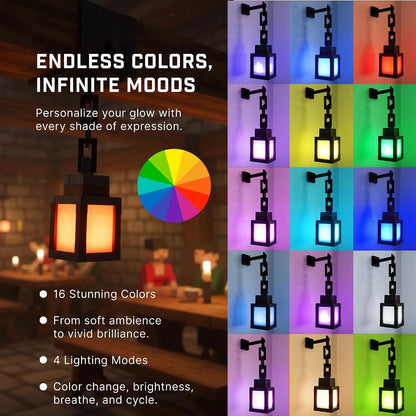 16-Color RGB Rechargeable Pixelated Lantern Night Light
