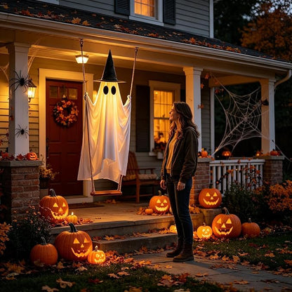 6ft Light Up Swinging Ghost with Remote Control