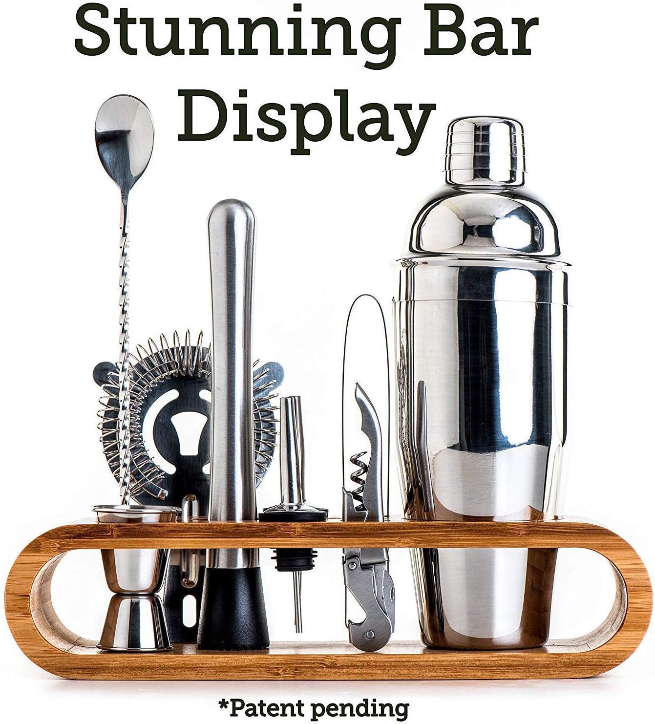 10-Piece Stainless Steel Cocktail Shaker & Bartender Kit
