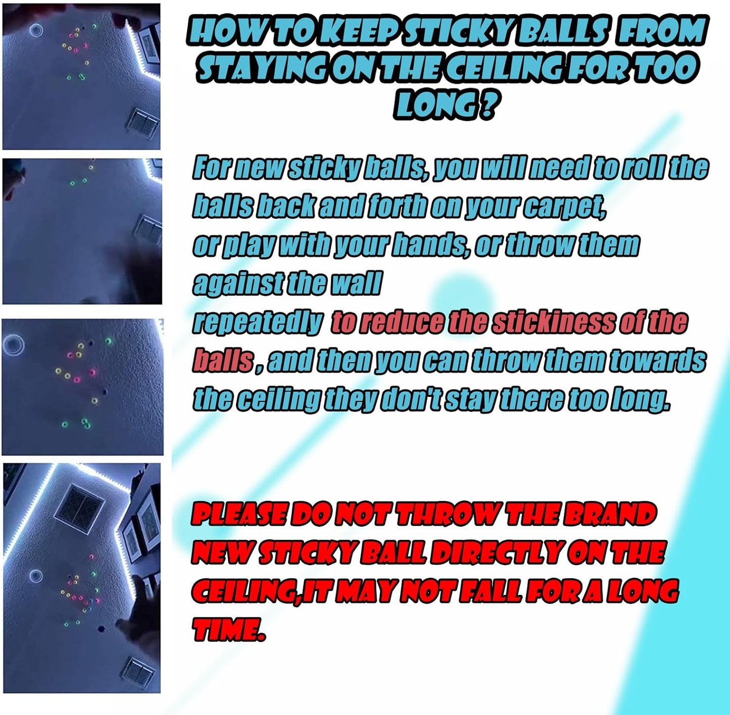 Glow in The Dark Sticky Balls that Stick to The Ceiling