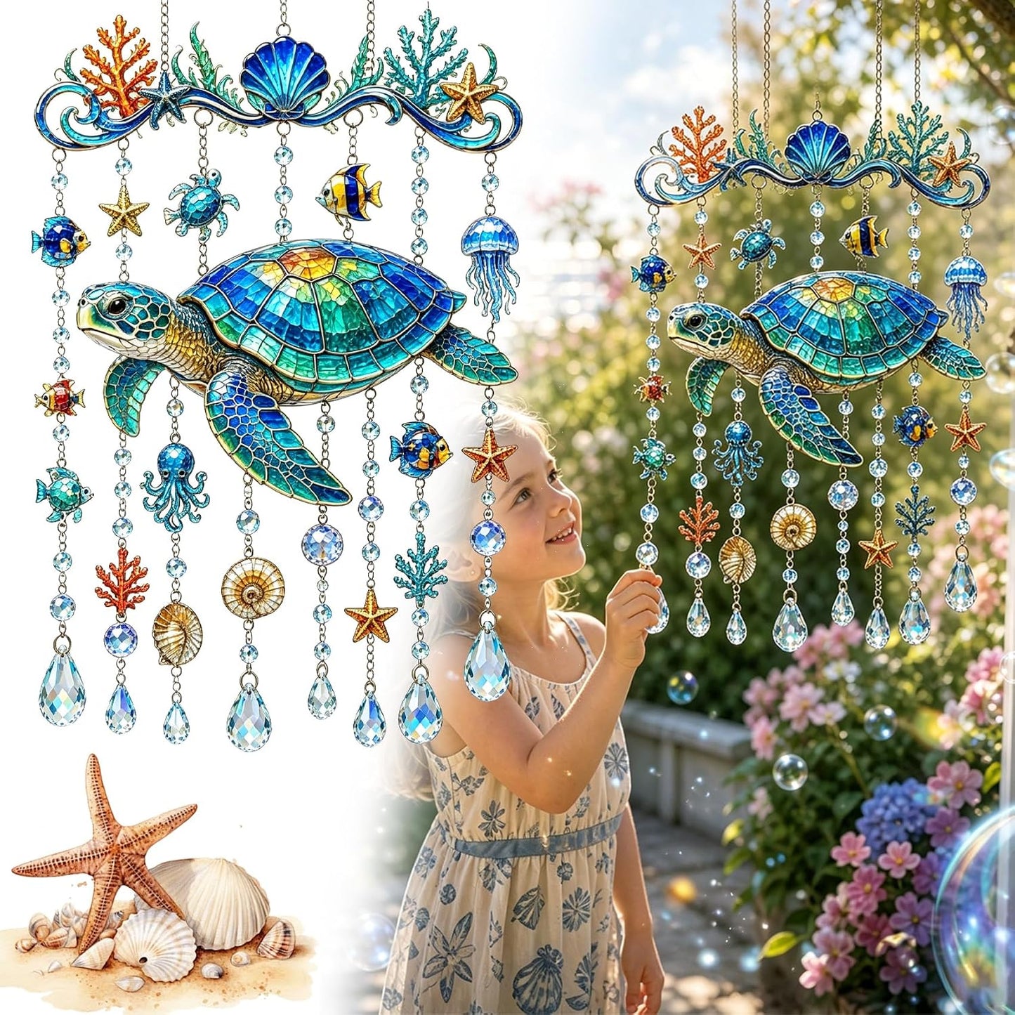 Ocean-Themed Crystal Wind Chime