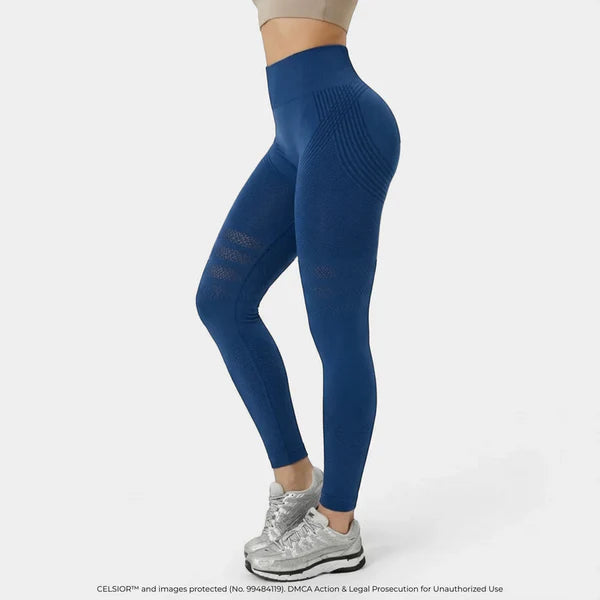 High-Waist Hüft-Lifting Yoga Leggings – Schnelltrocknende Stretch-Fitnesshose