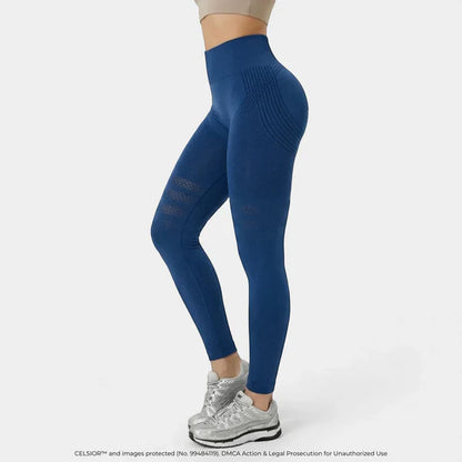 High-Waist Hüft-Lifting Yoga Leggings – Schnelltrocknende Stretch-Fitnesshose