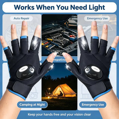 🎁LED Finger Flashlight Gloves – Hands-Free Lighting For Repairs, Fishing & Outdoor Activities
