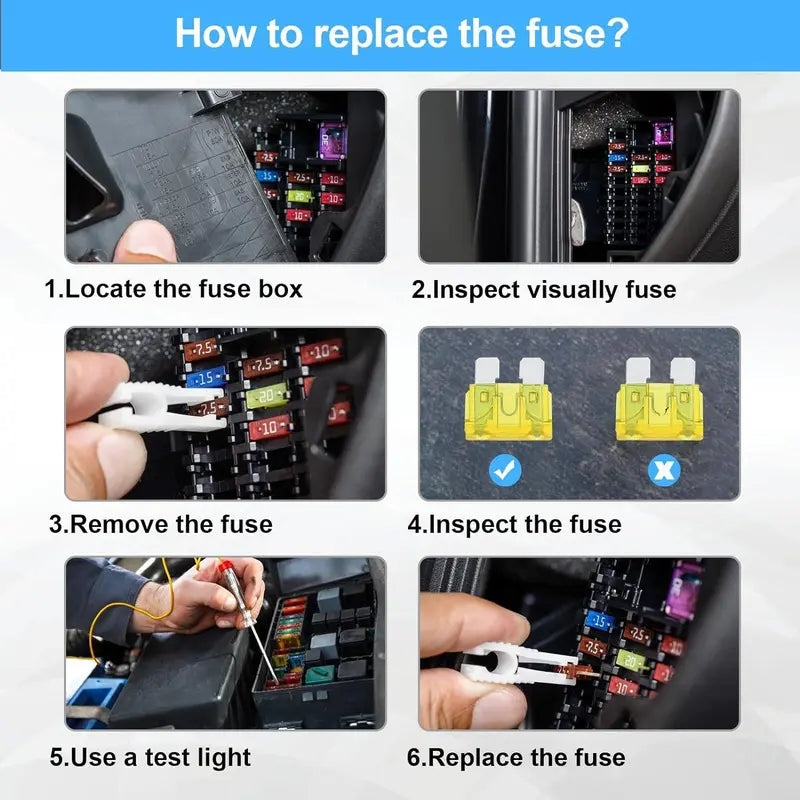 306PCS Car Blade Fuse Assortment Set – Automotive Replacement Fuse Kit with Fuse Puller & Circuit Tester