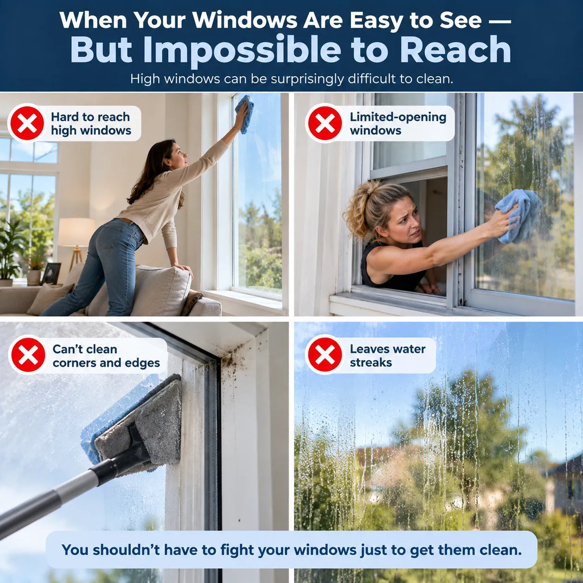 🎁High-Reach Window Cleaning Tool for High-Rise & Hard-to-Reach Windows