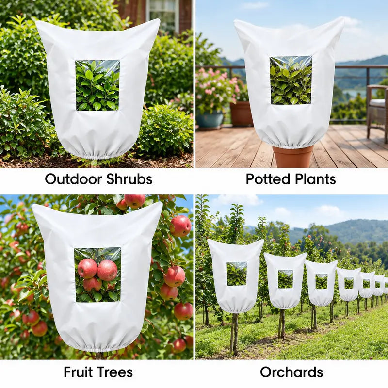 🎁Non-Woven Plant Frost Protection Cover With Zipper &amp; Clear Window