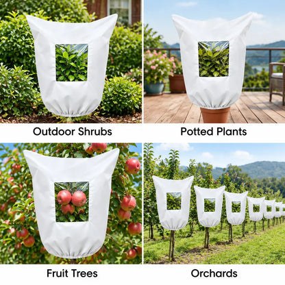 🎁Non-Woven Plant Frost Protection Cover With Zipper &amp; Clear Window