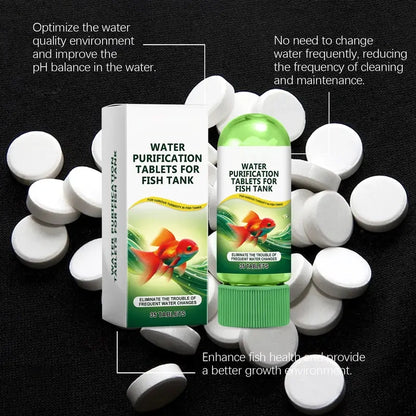 🐠  Aquarium Water Purification Tablets – Aquarium Water Clarifier • Algae Remover • Deodorizing Fish Tank Cleaner • Crystal Clear Water Treatment Tablets 💧✨