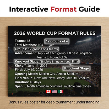 ⚽🏆 Ultimate 2026 Soccer Fan Wall Chart Kit – Group Stage & Knockout Posters (23.6” x 35.4”), Marker Pen & Mounting Strips Included 🎁