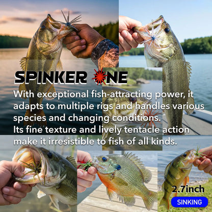 🎁Tentacle Soft Plastic Fishing Lure. Finesse Bass Bait for Drop Shot Wacky Rig. Slow Sinking