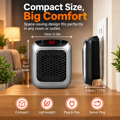 🎁Plug-In Ceramic Heater with Remote Control & Smart Thermostat