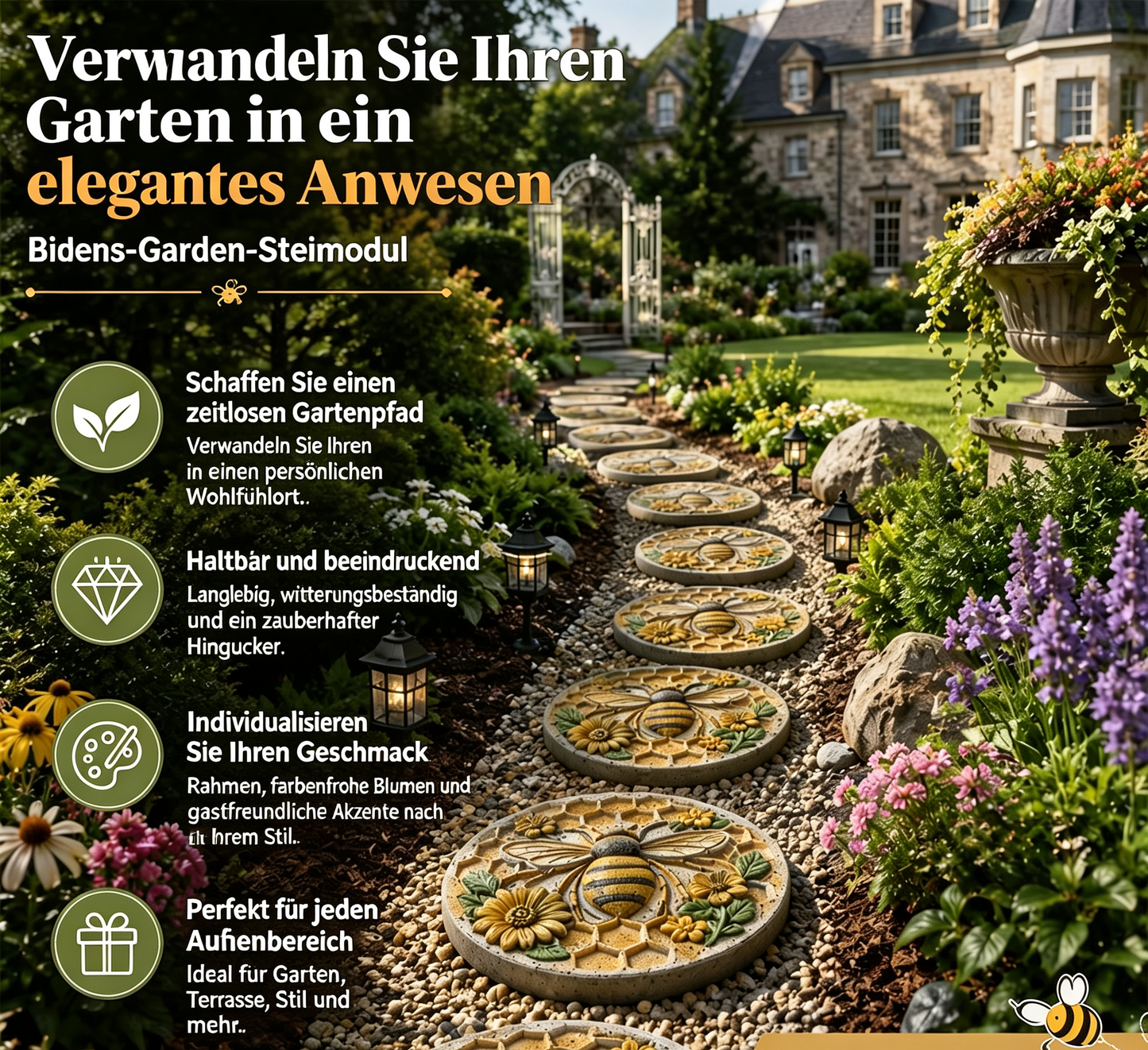 Wiederverwendbare Form für Garten-Trittsteine | DIY-Gussform für Betonkunst