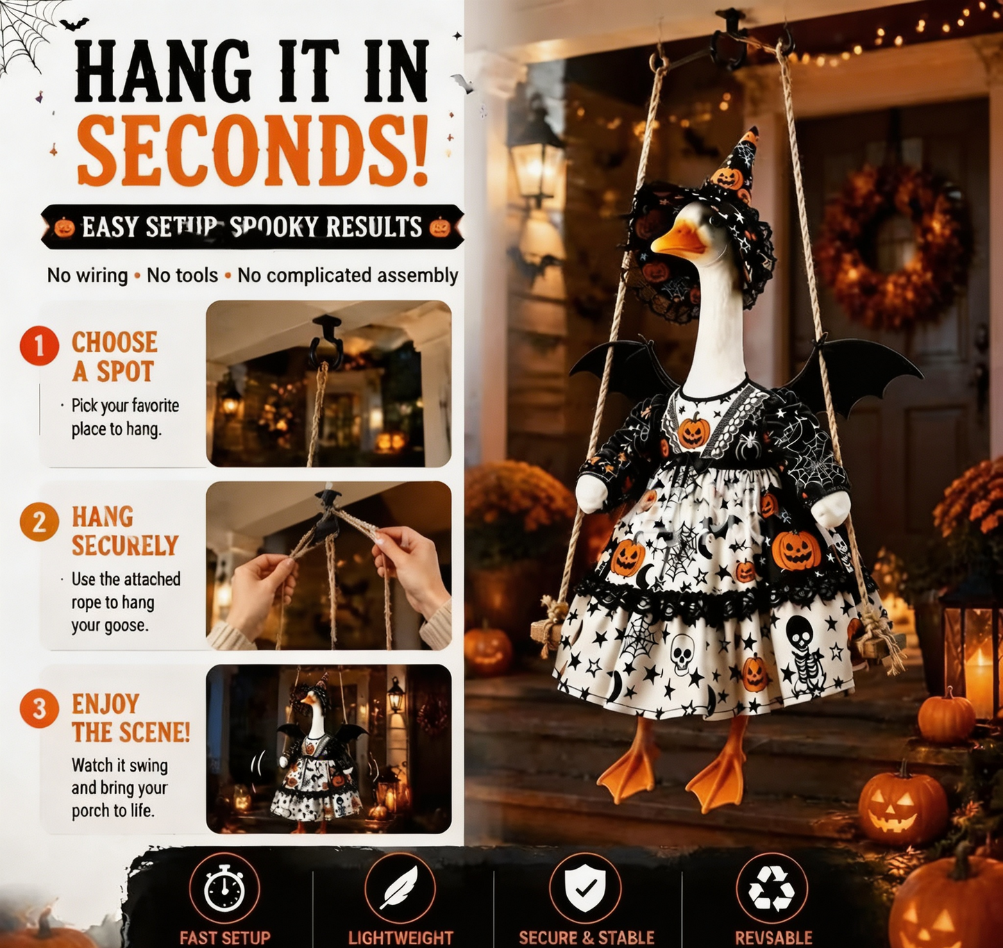 🎃 Pumpkin Wizard Porch Goose Outfit