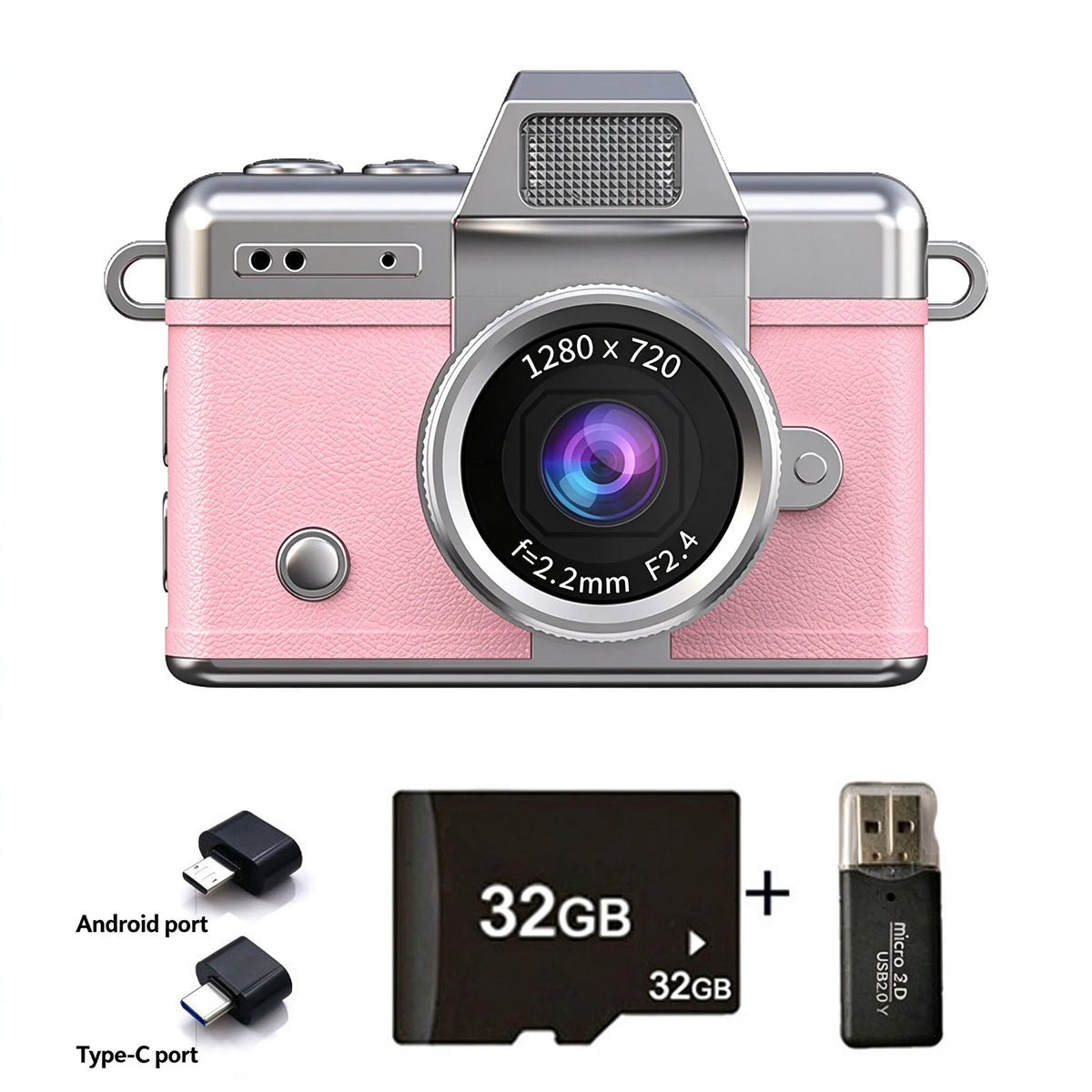 🎁1080P Mini Keychain Digital Camera – Retro Pocket Camera with Flip Screen & Flash, 32GB/64GB Card & Charging Cable Included