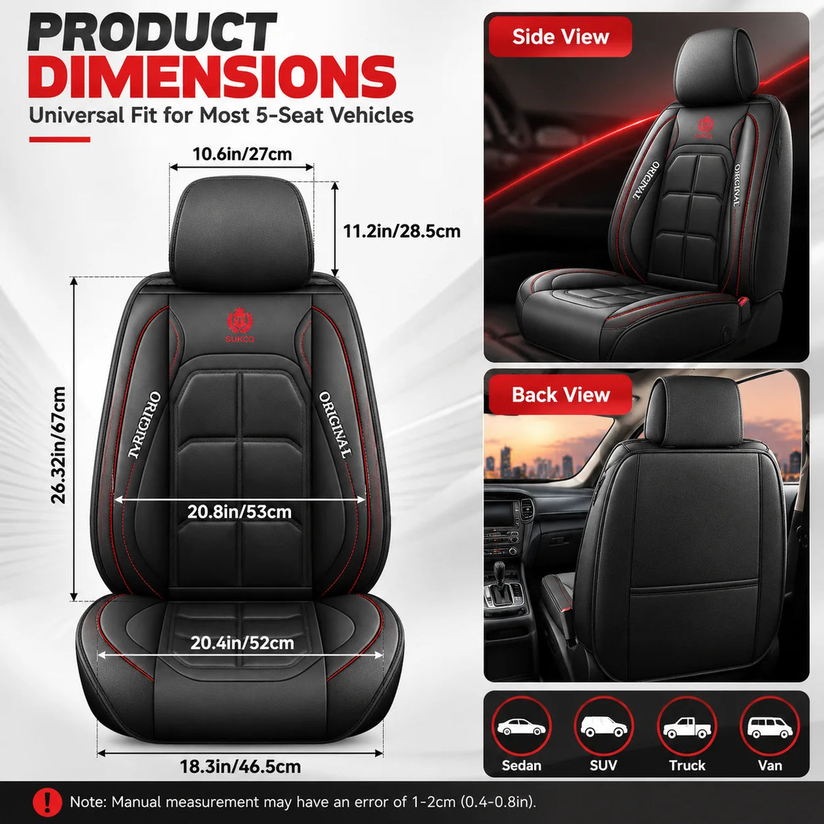 🎁Universal 9D PU Leather Car Seat Covers – Full Seat Protection