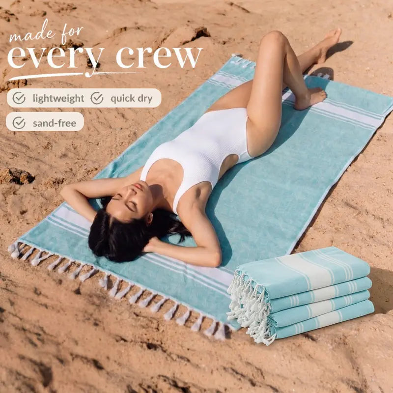 LANE LINEN XL Beach Towel – Lightweight Quick-Dry Sand-Free Hammam Towel for Beach, Pool & Travel 🌞🏖️