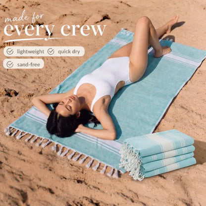 LANE LINEN XL Beach Towel – Lightweight Quick-Dry Sand-Free Hammam Towel for Beach, Pool & Travel 🌞🏖️