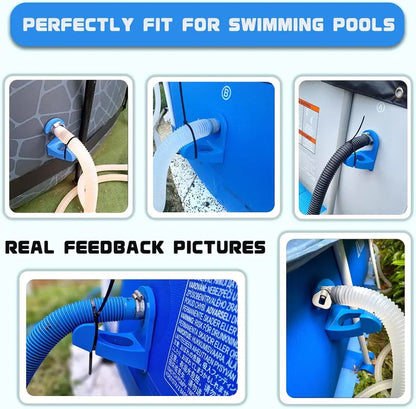 2PCS Swimming Pool Pipe Holders with Cable Ties & Hose Clamps