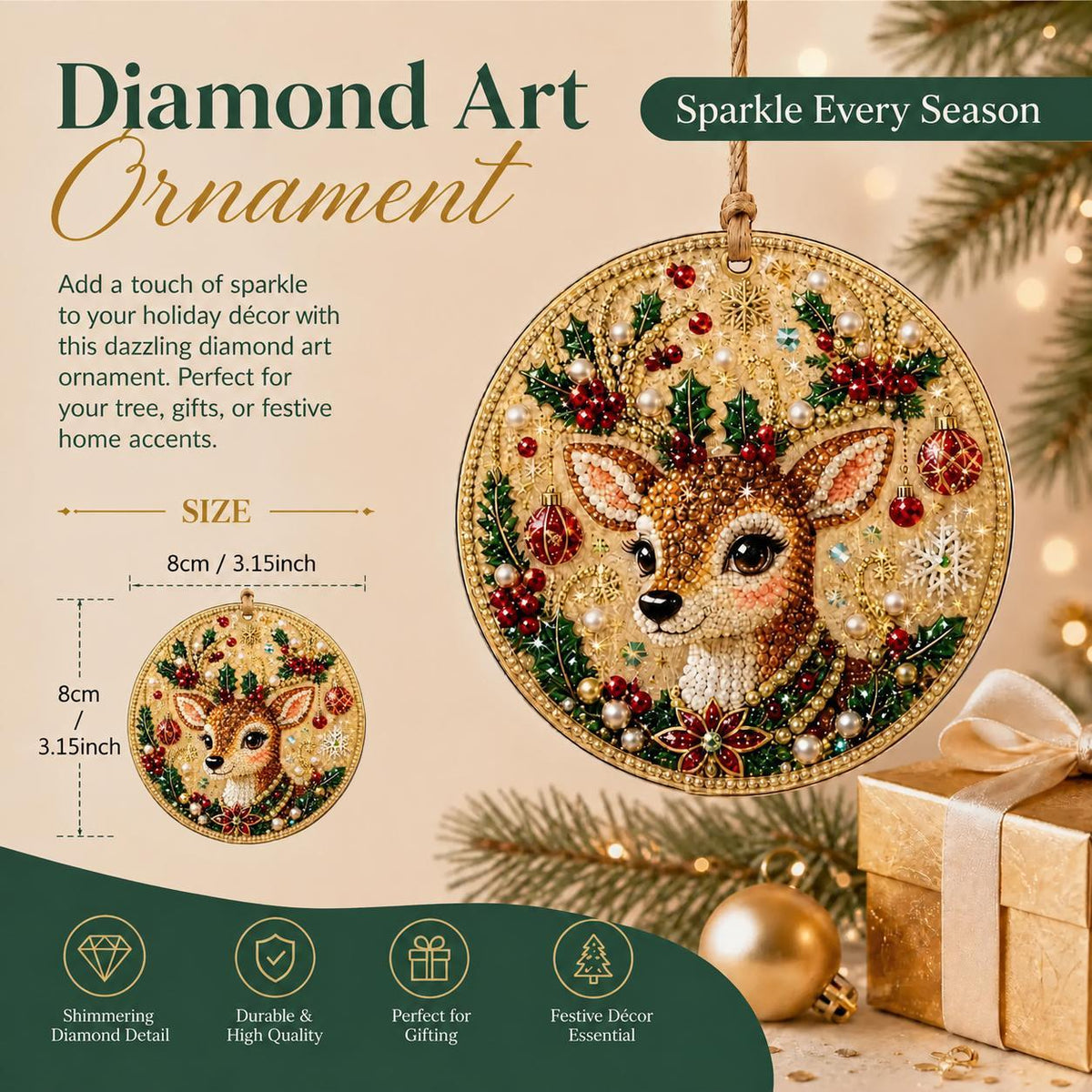 6Pcs Christmas DIY Diamond Painting Ornaments Kit