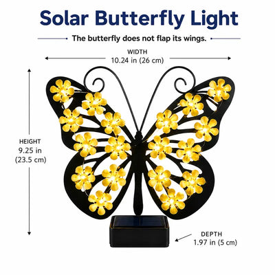 Solar Schmetterling Gartenlicht – Warmweiße LED Dekorative Außenwandleuchte
