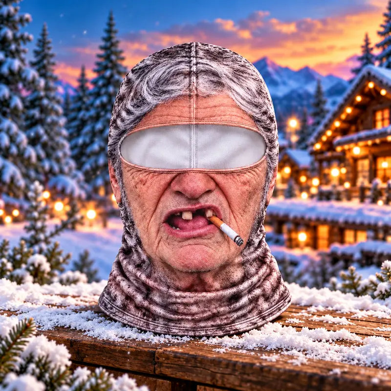 🎁Funny Old Man Face Balaclava – Warm Wind-Resistant Winter Ski Mask