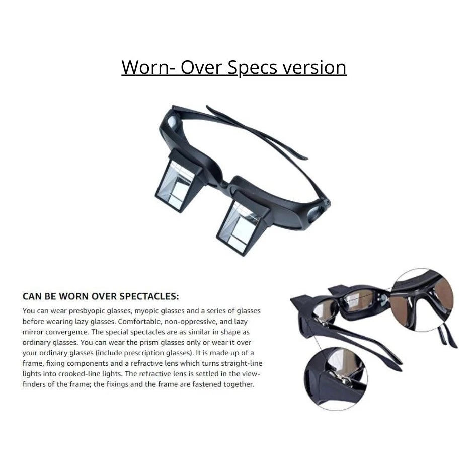 90° Lazy Prism Glasses for Bed Reading & TV
